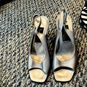 Silverheels by Nicole Miller couple of nick’s  scrapes but  great condition